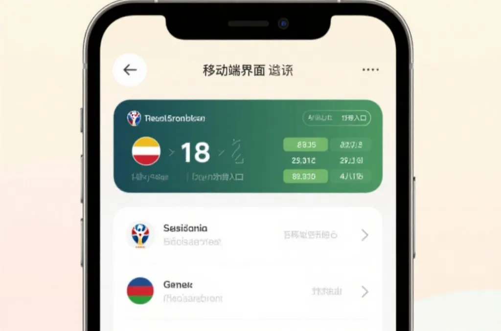 多语言世界杯比分入口与数据看板的移动端界面示意，浅色背景，信息层级分明，适合手机浏览